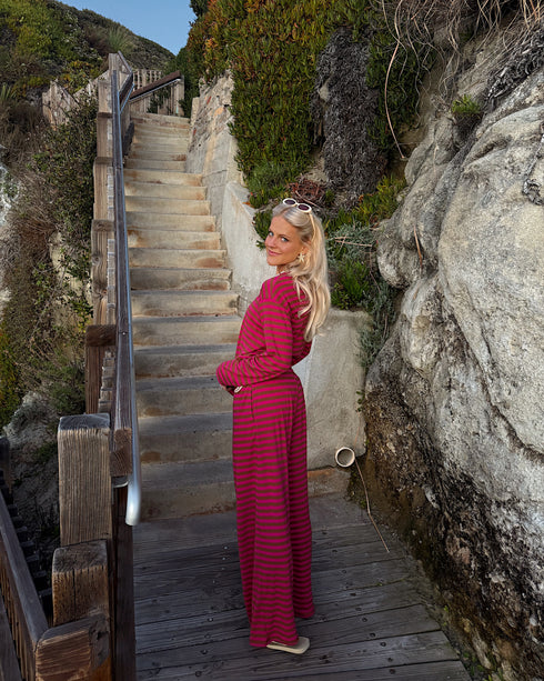 Beach Bum Striped Set // Sunset Pink